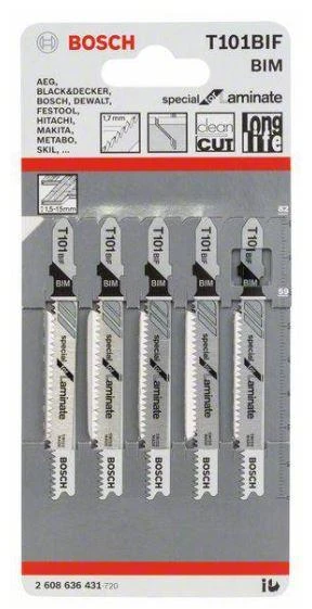 Bosch 5 siaurap.pjūkleliai T101 BIF, laminatui