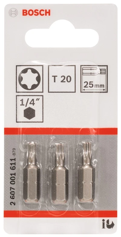 Atsuktuvų antgaliai Bosch Extra Hard T20, 25 mm, 3 vnt