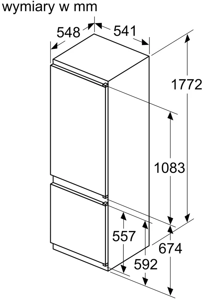Įmontuojamasis šaldytuvas Bosch KIV87NSE0 177cm.