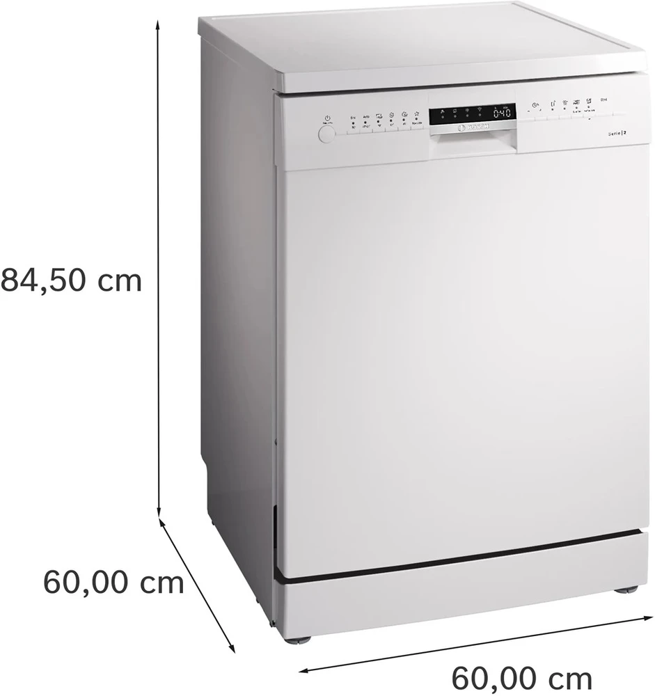 Bosch Serie 2 SMS2ITW65E indaplovė, laisvai pastatoma, 12 vietų