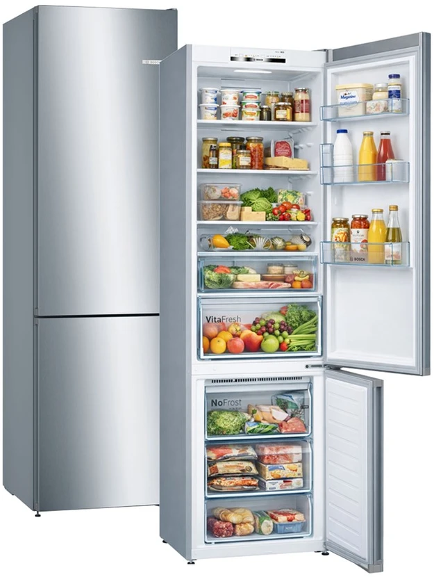Bosch Serie 4 KGN39VIEB Šaldytuvas-Šaldiklis Freestanding 368 L E Stainless Steel