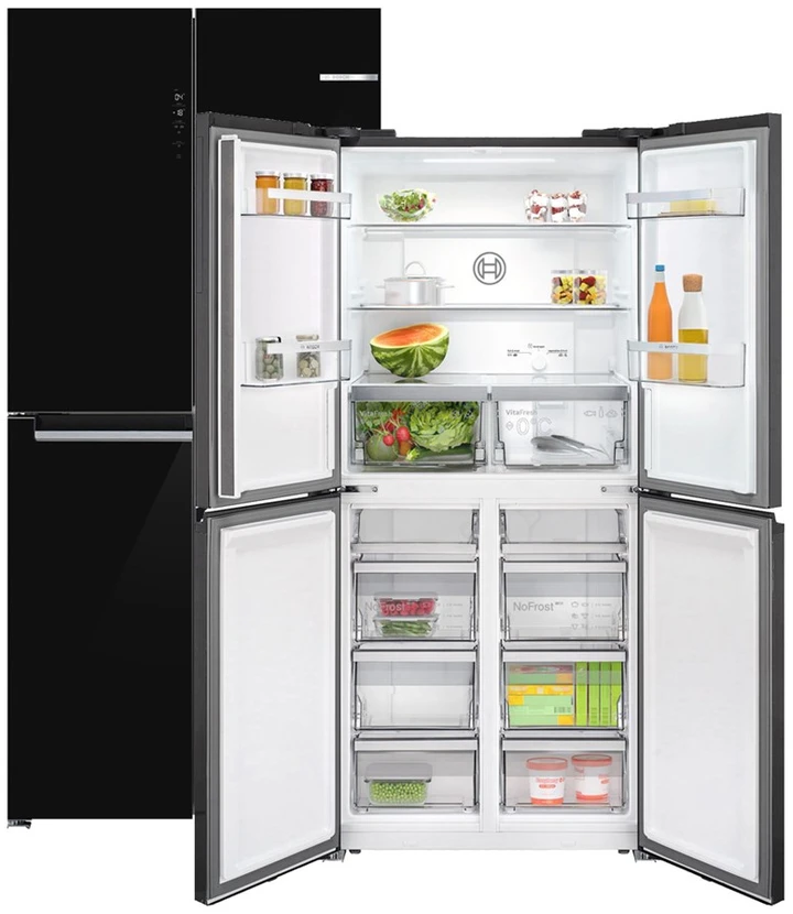 Bosch Series 4 KMC85LBEA šoninis šaldytuvas Laisvai pastatomas 547 L E Juodas