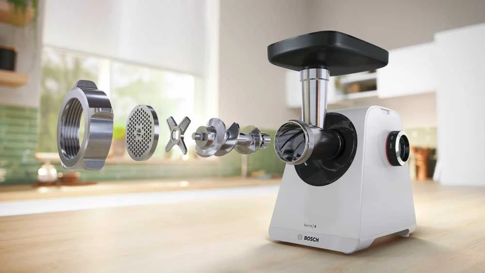 Bosch MFWS420W Serija 4, Mėsmalė, MultiPower Series 4, 1900 W, Baltas, Baltas