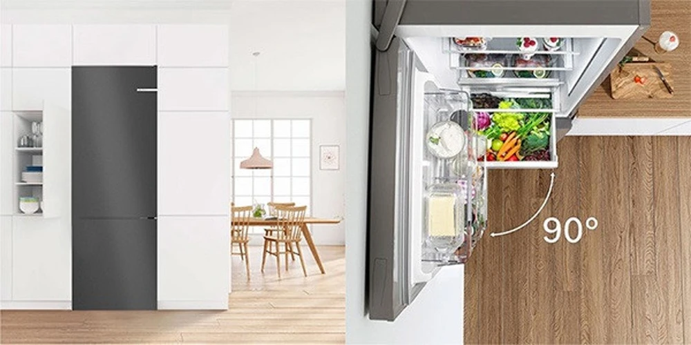 Bosch Serie 6 KGN39LBCF fridge-šaldiklis Freestanding 363 L C Juodas