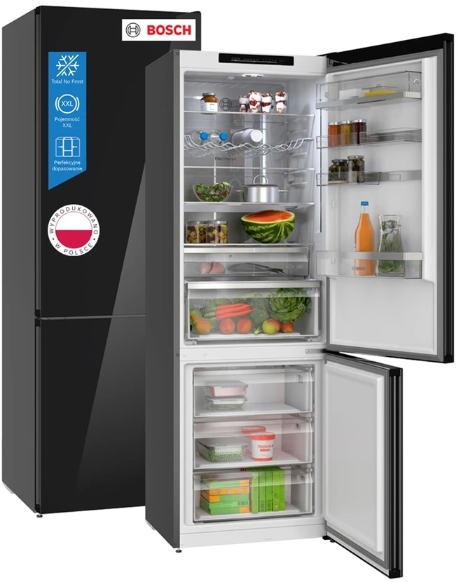 Bosch Serie 6 KGN49LBCF fridge-šaldiklis Freestanding 440 L C Juodas