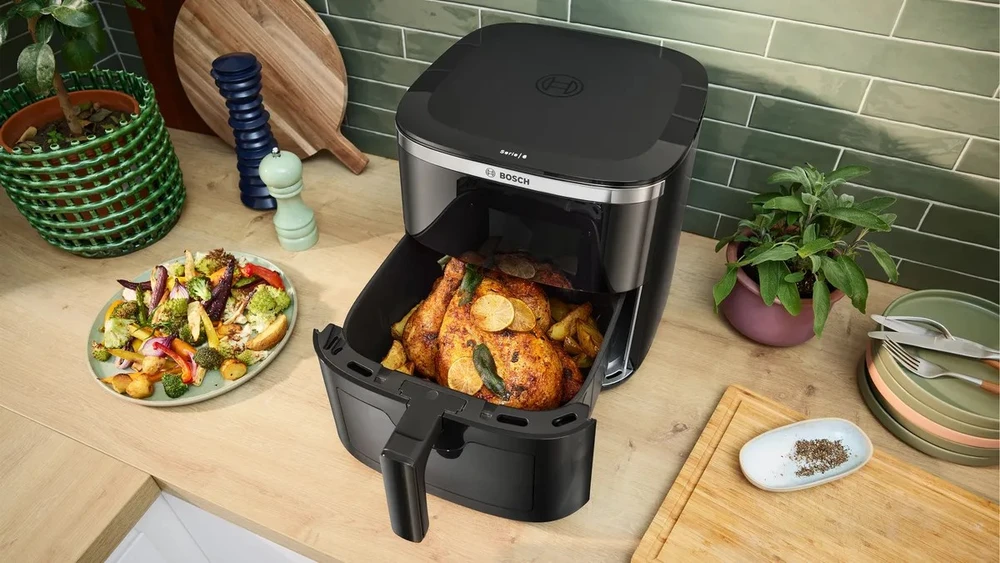 Bosch Serie 6 MAFS2671B gruzdintuvė Vienguba 7,2 l Atskirai stovinti 1800 W karšto oro gruzdintuvė Juodas
