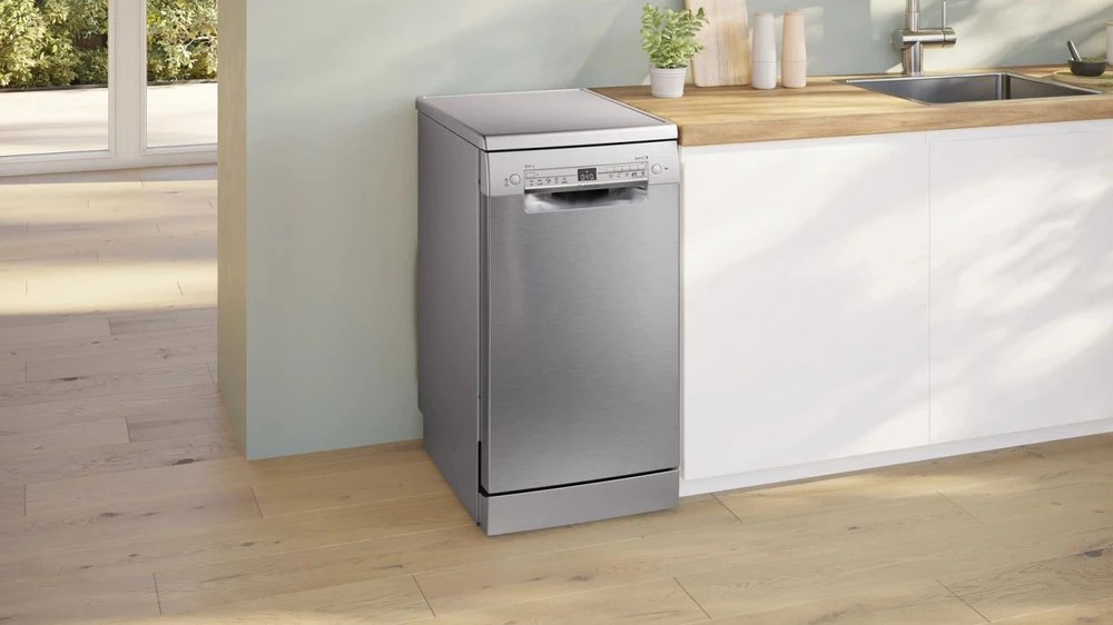 Bosch SPS2HKI02E Laisvai pastatoma indaplovė 45 cm Šlifuoto plieno
