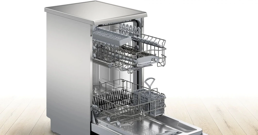 Bosch SPS2HKI02E Laisvai pastatoma indaplovė 45 cm Šlifuoto plieno