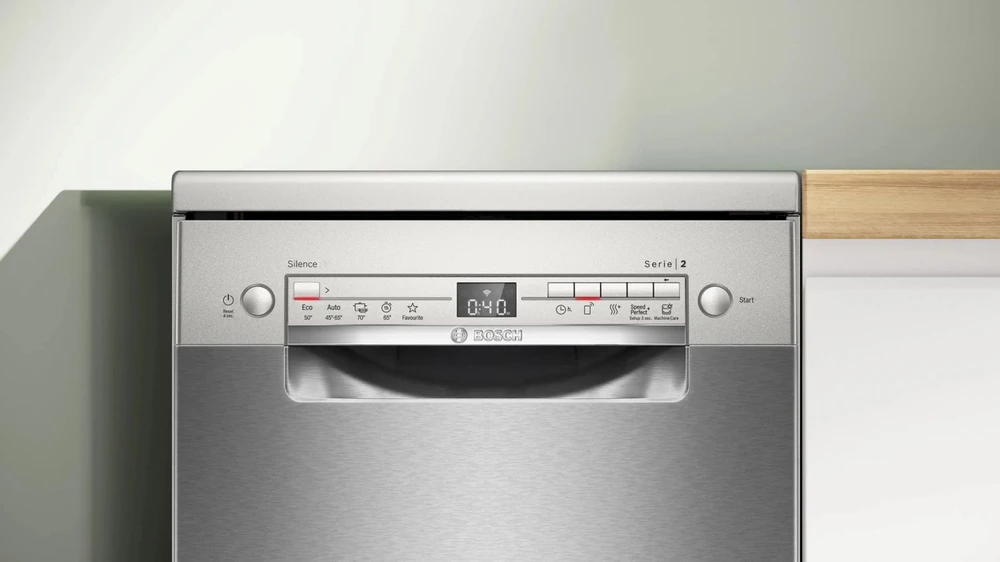 Bosch SPS2HKI02E Laisvai pastatoma indaplovė 45 cm Šlifuoto plieno