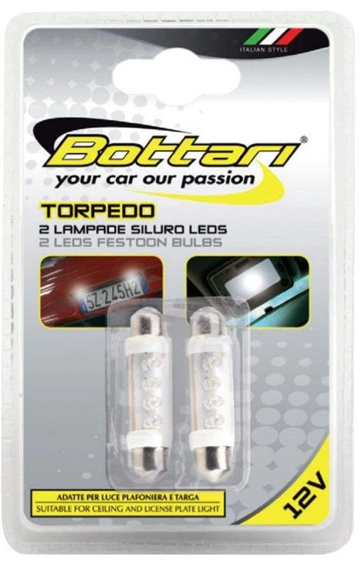 Bottari Lemtupės 4 baltų LED Torpedo, 2 vnt
