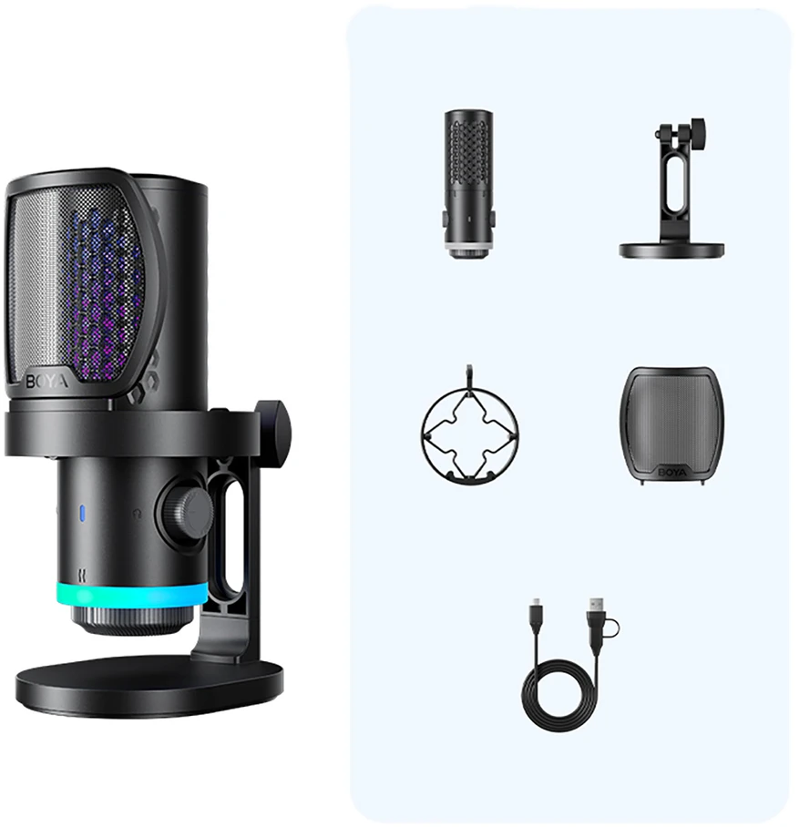 BOYA CastMic G40 laidinis USB-C žaidimų mikrofonas - Juodas