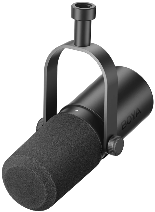 BOYA CastMic P60B studijinis mikrofonas su laikikliu, laidinis USB XLR - juodas