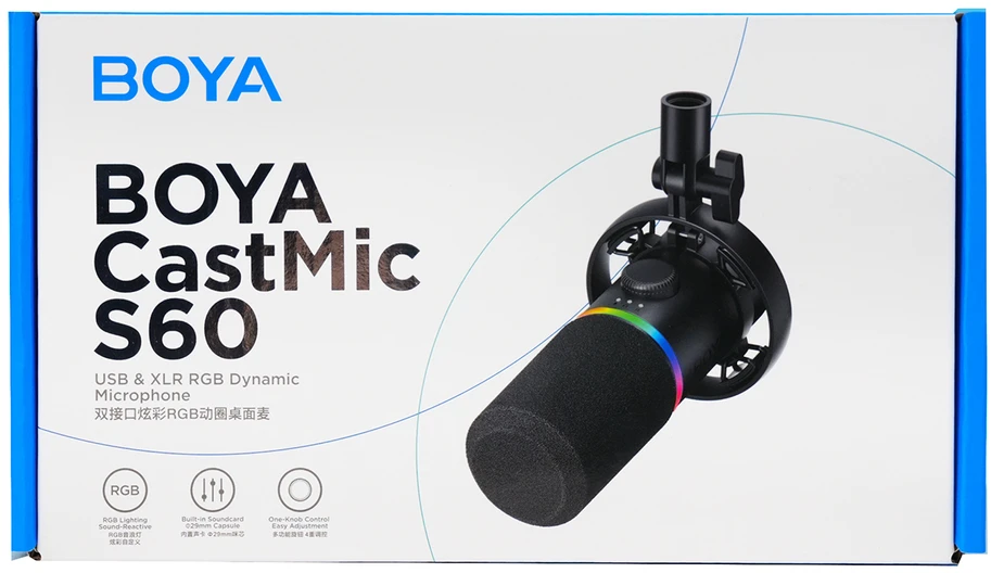 BOYA CastMic S60 laidinis dinaminis žaidimų mikrofonas USB XLR - Juodas