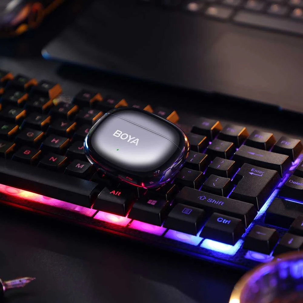 Mikrofony BOYA mini 2-02 belaidės 2.4GHz USB-C - juoda