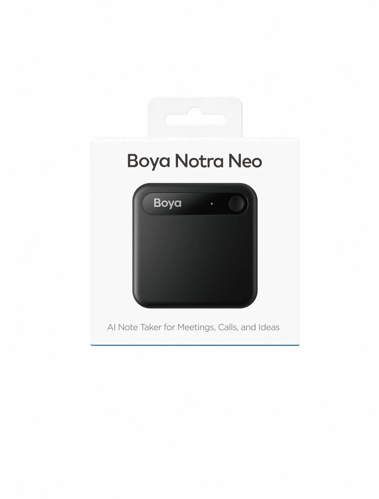 Diktofonas BOYA Notra Neo Voice Recorder with AI Transcription - Juodas