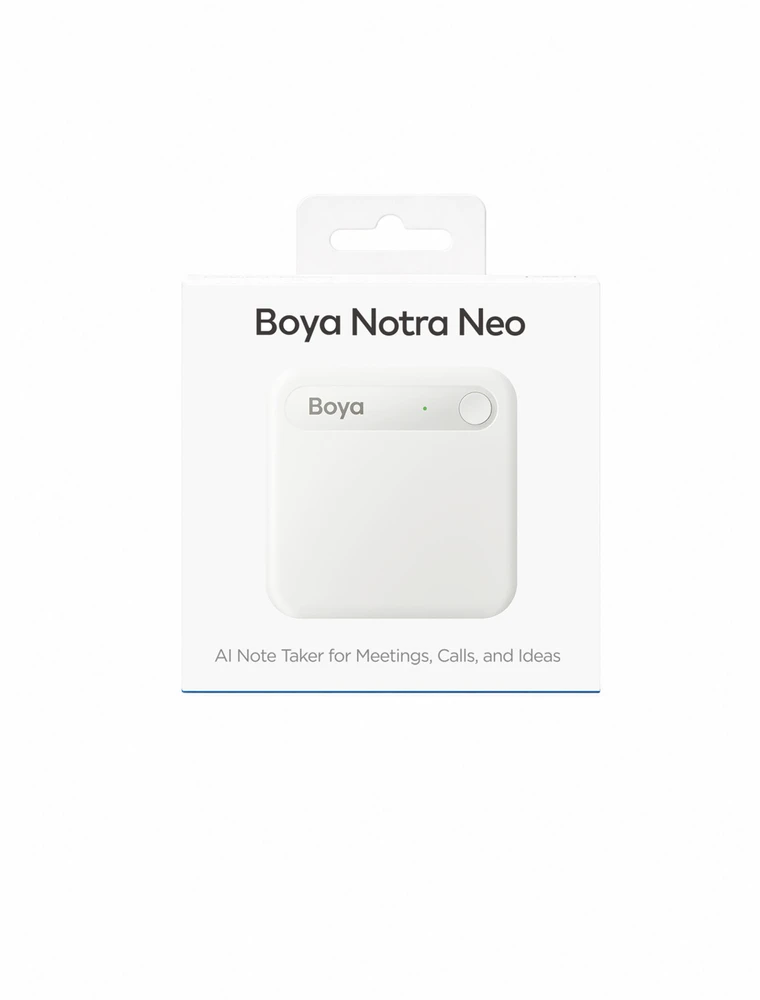 Diktofonas BOYA Notra Neo Voice Recorder with AI Transcription - Baltas