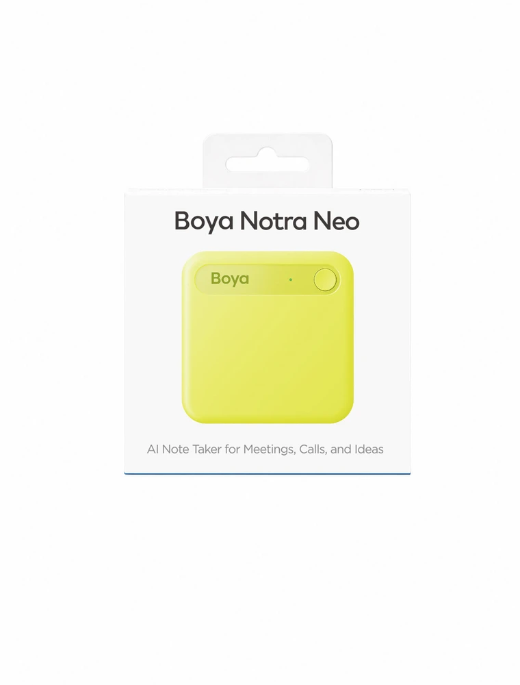 Diktofonas BOYA Notra Neo Voice Recorder with AI Transcription - Geltona