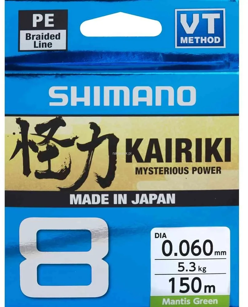Braid Shimano Kairiki 8 0,060mm 150m 5,3kg M. Žalias