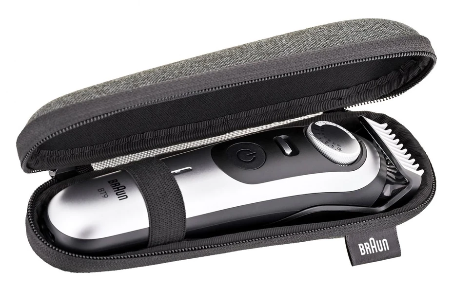 Barzdaskutė „Braun BeardTrimmer 9 80789785“ barzdos kirptuvas, su akumuliatoriumi, 20,2 cm, drėgnam ir sausam skutimui, pilkas