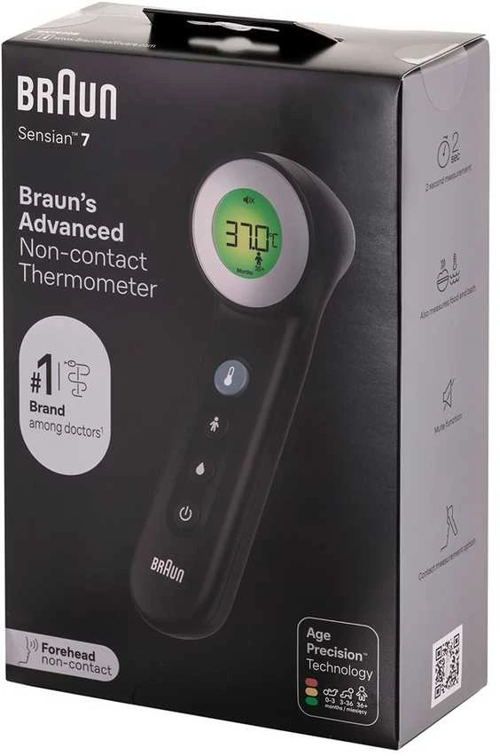 Bekontaktis termometras Braun BNT400, juodas