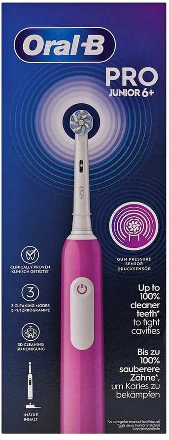 Oral-B Elektrinis dantų šepetėlis | Pro Junior 6+ | Įkraunamas | For children | Šepetėlių skaičius galvutės įeina 1 | Number of teeth brushing modes 3 | Violetinė