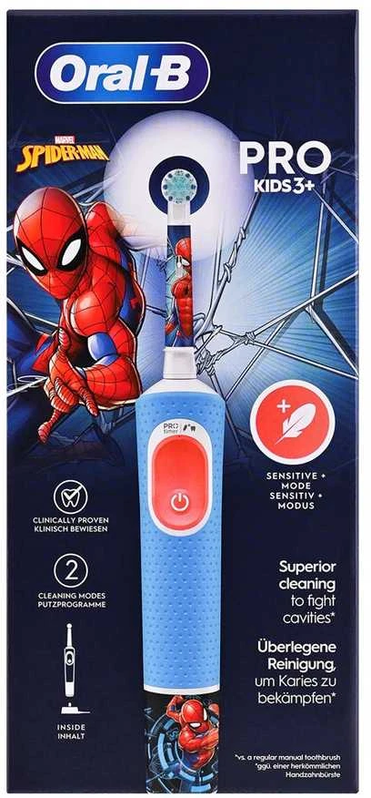 Dantų šepetėlis Oral-B Vitality Pro D103 Kids 3+ Spiderman mėlyna/raudona