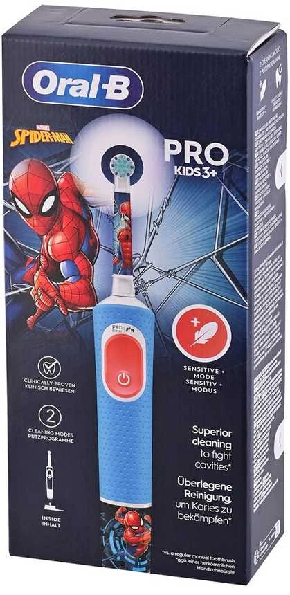 Dantų šepetėlis Oral-B Vitality Pro D103 Kids 3+ Spiderman mėlyna/raudona