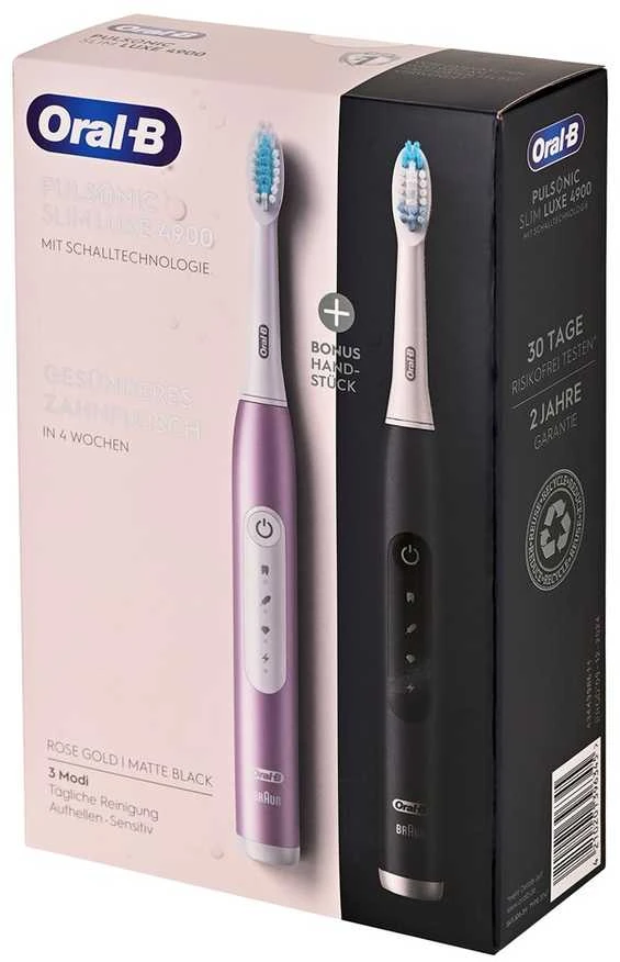 Braun Oral-B Pulsonic SlimLuxe 4900 electric dantų šepetėlis twin pack