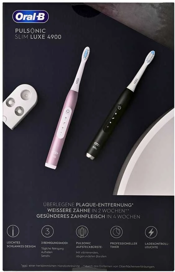 Braun Oral-B Pulsonic SlimLuxe 4900 electric dantų šepetėlis twin pack