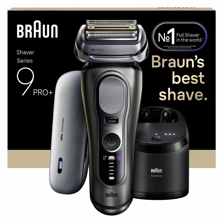 Braun 9675CC Barzdaskutė Series 9 PRO+ Clean&Charge +Power Case / pilkas