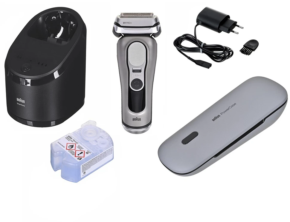 Braun 9675CC Barzdaskutė Series 9 PRO+ Clean&Charge +Power Case / pilkas