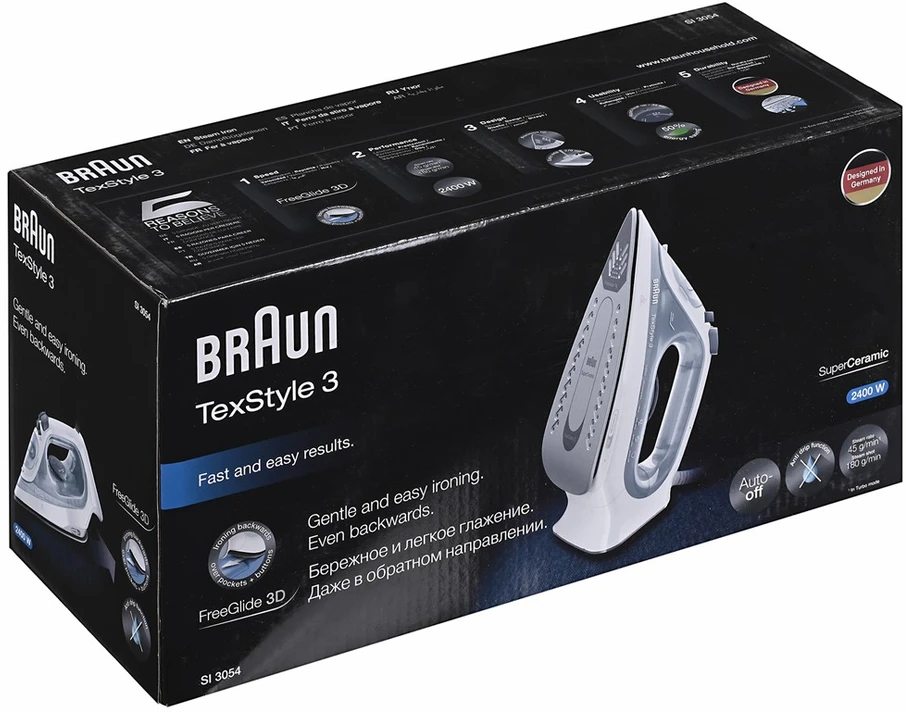 Braun SI 3054 Garinis lygintuvas Keraminis padas Pilka 2400 W