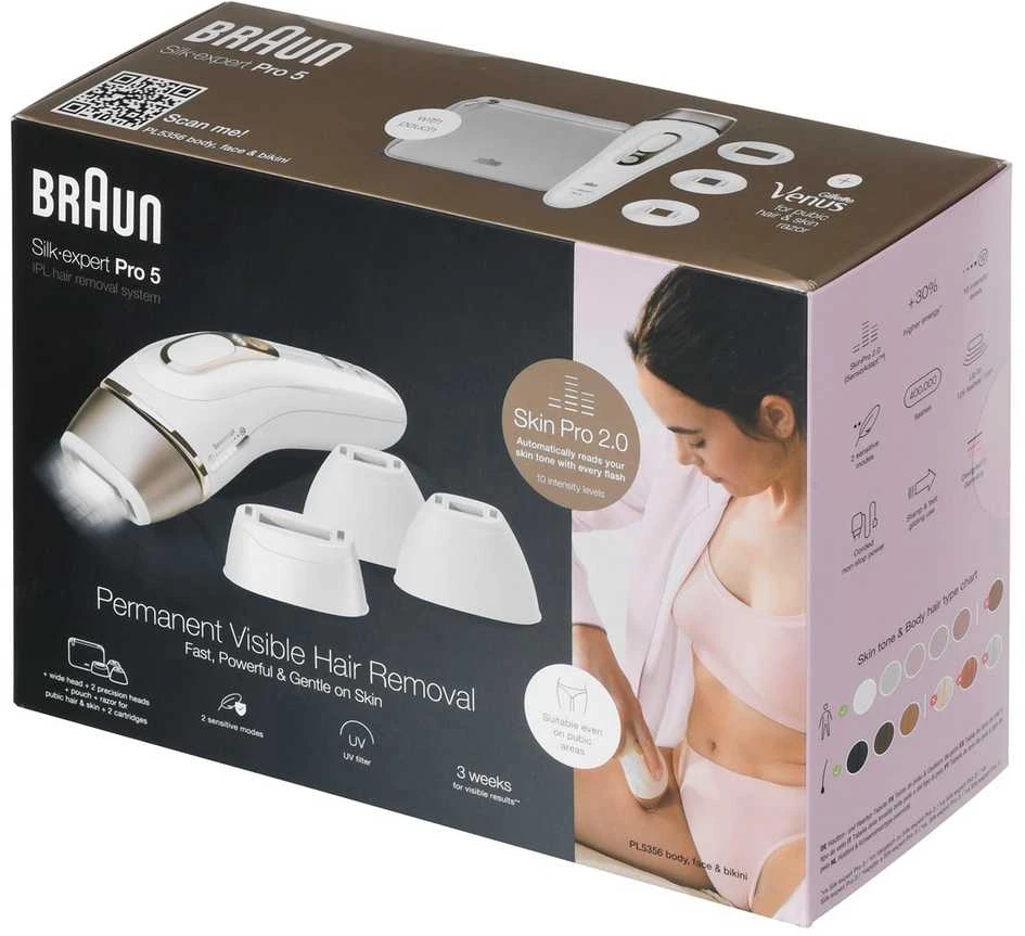 Plaukų Šalinimo Prietaisas - Braun Silk-Expert Pro PL5356 IPL Auksas/Balta