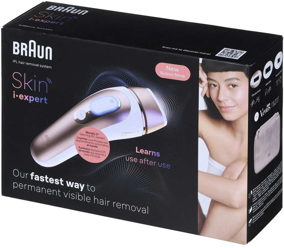 Fotoepiliatorius Braun Silk-Expert Pro IPL PL7253,  Intensyvaus pulso šviesa (IPL) „Rose Gold“, Balta