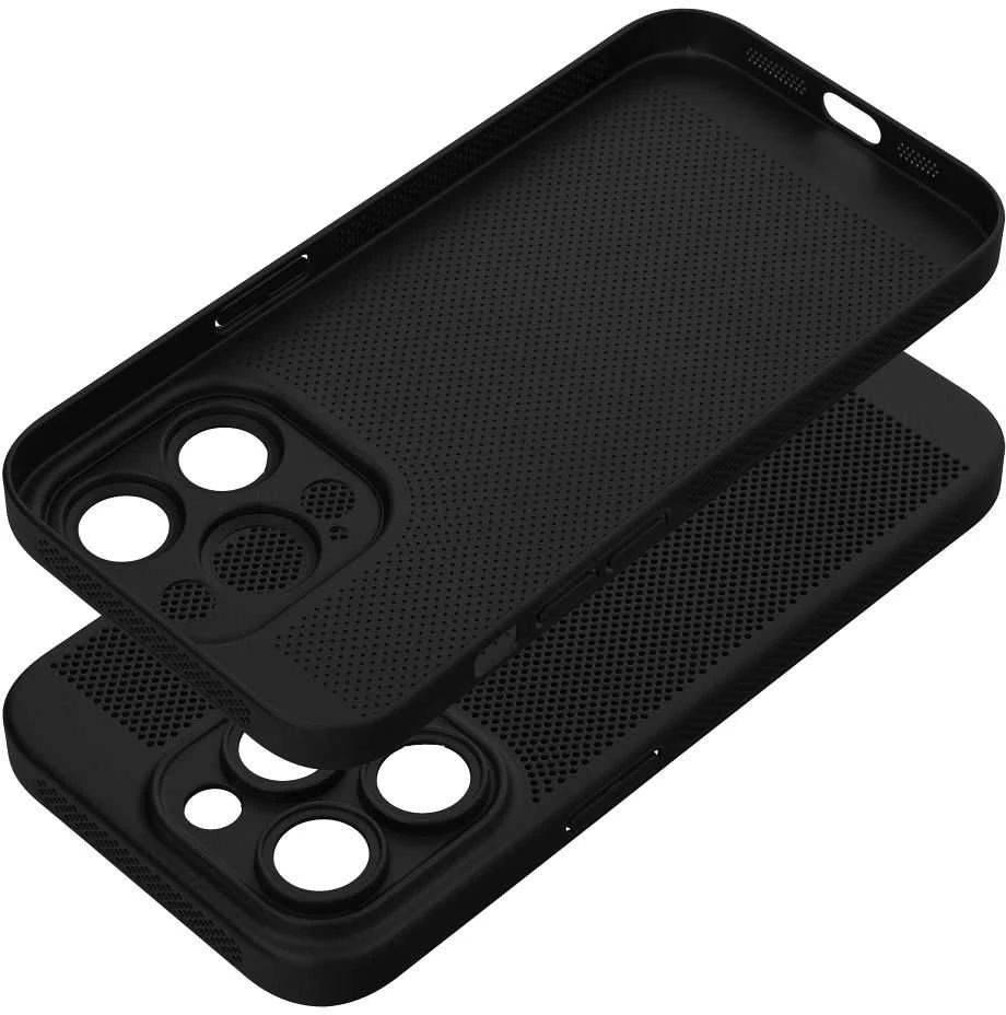 OEM dėklas, skirtas iPhone 17 Pro Max / 18 Pro Max (žemas kameros kraštas), Breezy juodas