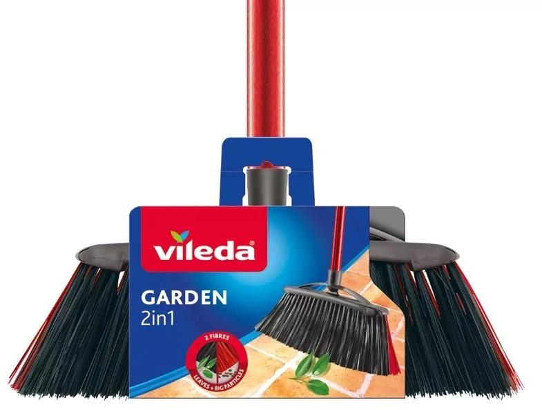 Šluota - Vileda 2in1 Sodo Lauko Raudona/Geltona