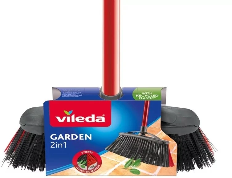 Šluota - Vileda 2in1 Sodo Lauko Raudona/Geltona