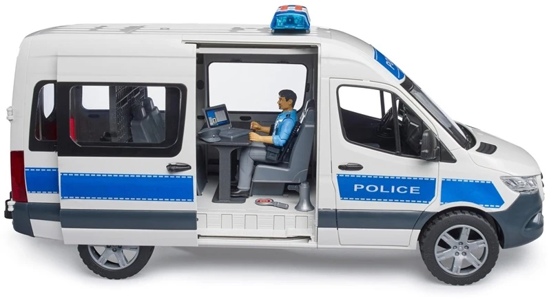 Bruder Rinkinys „Mercedes-Benz Sprinter“ policijos rinkinys su figūrėle ir šviesos/garso moduliu