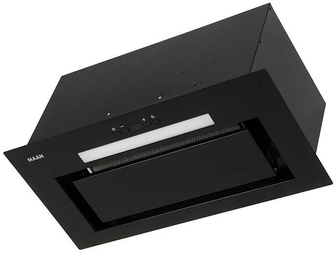 Built-in under-cabinet kitchen hood MAAN Ares M 60 soft touch 570 m3/h, Juodas