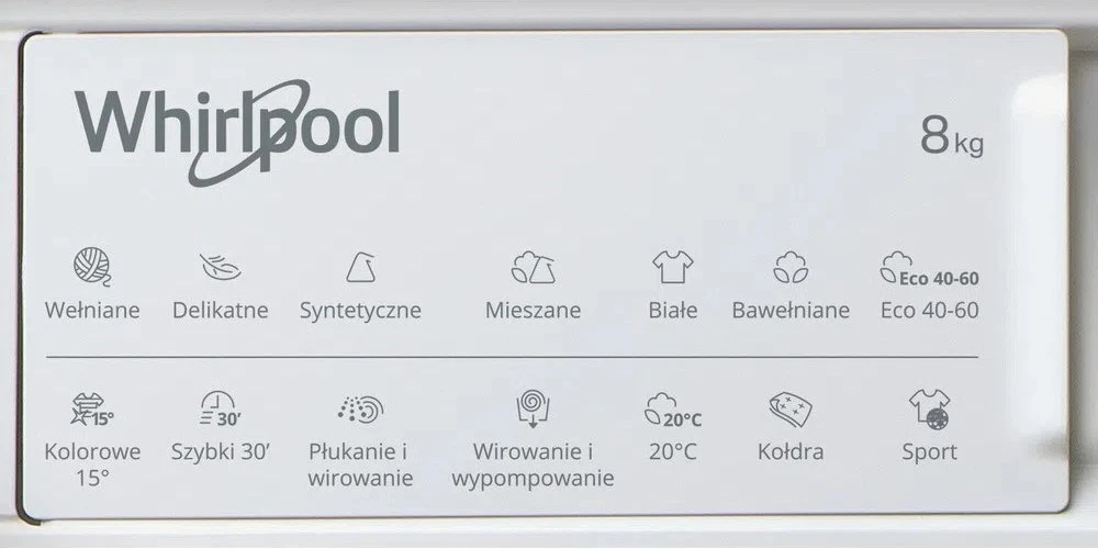 Įmontuojama skalbimo mašina Whirlpool BI WMWG 81485 EN 8kg (Pažeista pakuotė)