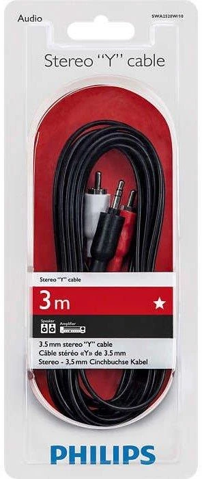 Laidas PHILIPS 3.5mm M, 2xRCA M, 3m, juodas SWA2520W/10