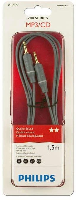 Laidas PHILIPS 3.5mm M, 3.5mm M, 1.5m, pilkas SWA4522S/10