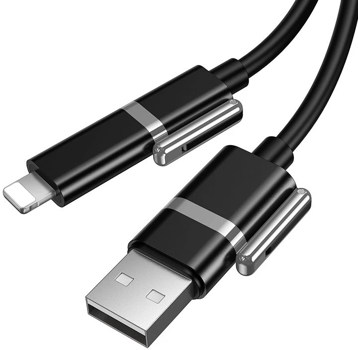 Kabelis 4w1 USB A/USB C į USB C/Lightning Hoco 3A 60W 1,2 m U155 juodas