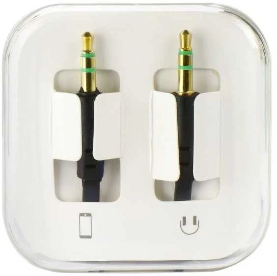 OEM kabelis AUX lizdas 3,5 mm (vyriškas) - lizdas 3,5 mm (vyriškas) dėžutė 1 m juodas
