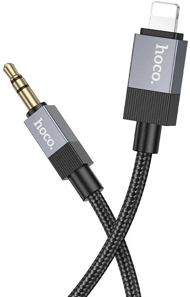 AUX kabelis Jack 3,5 mm (kištukas) - Lightning (kištukas) Hoco 1 m UPA32A juodas