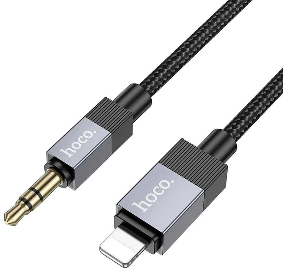 AUX kabelis Jack 3,5 mm (kištukas) - Lightning (kištukas) Hoco 1 m UPA32A juodas