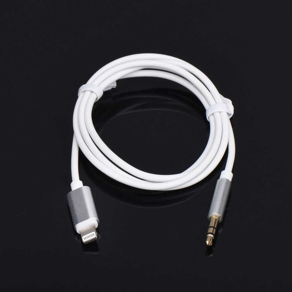 OEM kabelis AUX Lightning (vyras) - Jack 3,5 mm (vyras) baltas