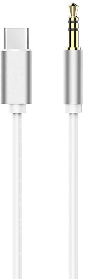Nezařazeno OEM kabelis AUX C tipo (vyras) į 3,5 mm lizdą (vyras) baltas