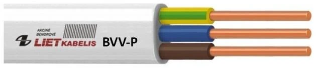 Lietkabelis Kabelis BVV-P, 2 x 1,5 mm²