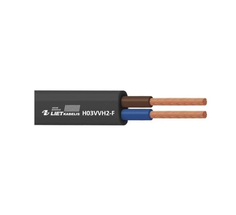Lietkabelis Kabelis H03VVH2-F, 2 x 0,5 mm²